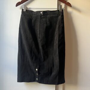 Vintage G III Leather Fashions Black SOFT Thin Pencil Skirt Size 5/6